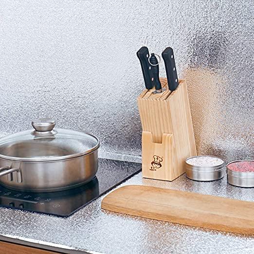 Aluminum Foil Kitchen Backsplash Peel and Stick Shelf Liner for Kitchen Cabinets